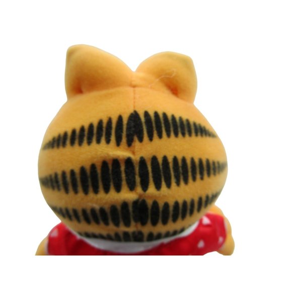 Garfield Small Plush Valentine Red Satin Heart Print Robe Matching Slippers 7in - Picture 8 of 16